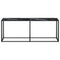 vidaXL Console Table Black Marble 200x35x75.5cm Tempered Glass