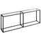 vidaXL Console Table Transparent 220x35x75.5cm Tempered Glass
