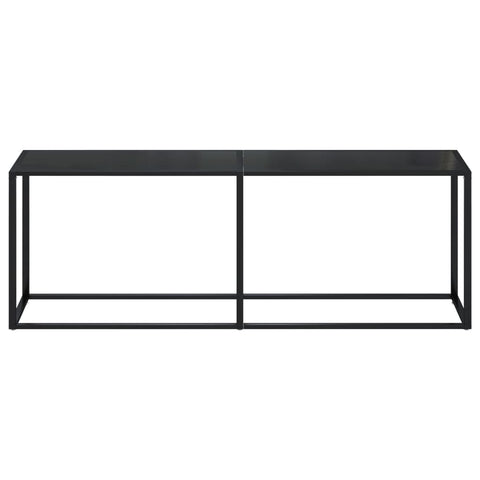 vidaXL Console Table Black 220x35x75.5cm Tempered Glass