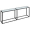vidaXL Console Table White Marble 220x35x75.5cm Tempered Glass