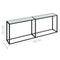 vidaXL Console Table White Marble 220x35x75.5cm Tempered Glass