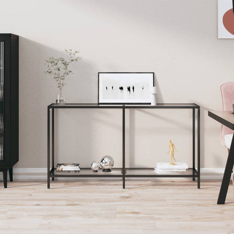 vidaXL Console Table Transparent 140x35x75.5 cm Tempered Glass