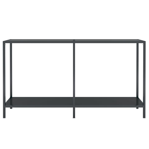 vidaXL Console Table Black 140x35x75.5 cm Tempered Glass