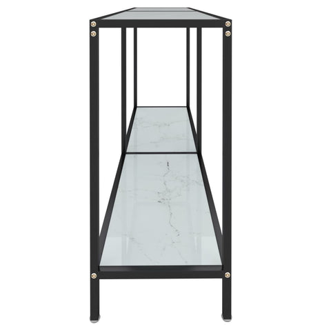 vidaXL Console Table White 140x35x75.5 cm Tempered Glass