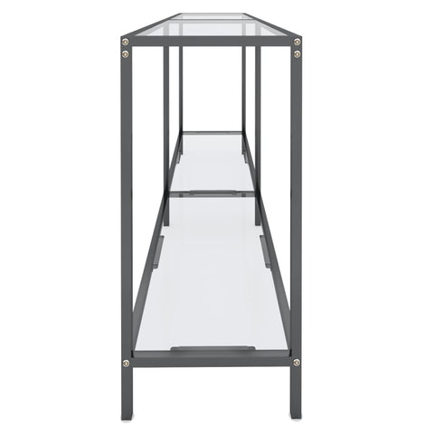 vidaXL Console Table Transparent 160x35x75.5 cm Tempered Glass