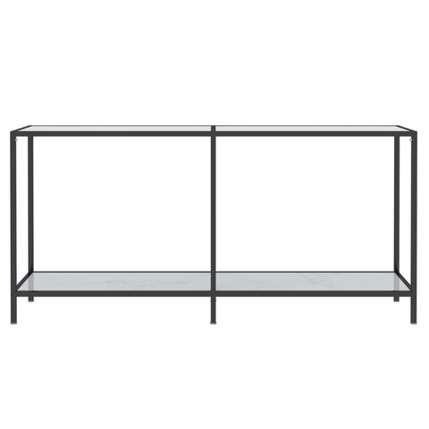 vidaXL Console Table White 160x35x75.5 cm Tempered Glass