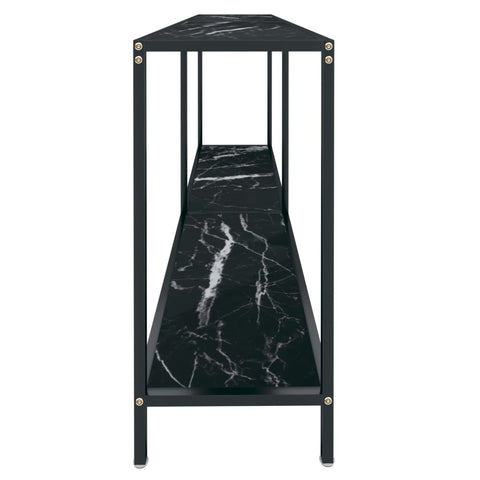 vidaXL Console Table Black 160x35x75.5 cm Tempered Glass