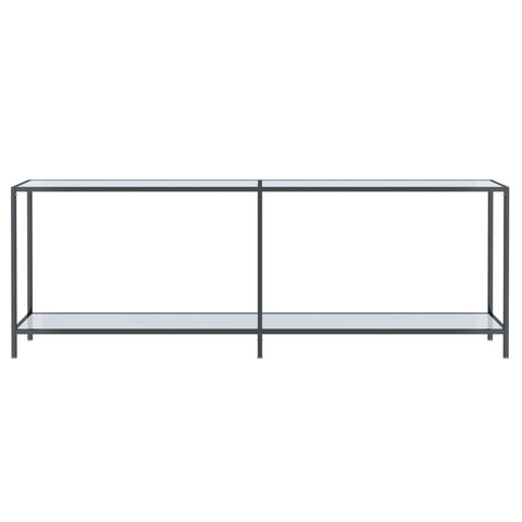 vidaXL Console Table White 220x35x75.5 cm Tempered Glass