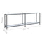 vidaXL Console Table White 220x35x75.5 cm Tempered Glass