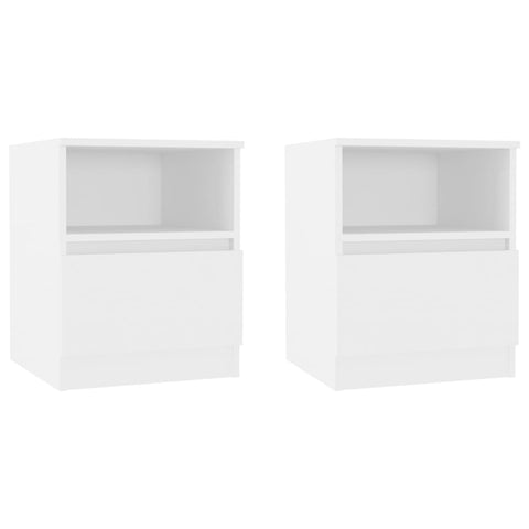 vidaXL Bed Cabinets 2 pcs White 40x40x50 cm Engineered Wood