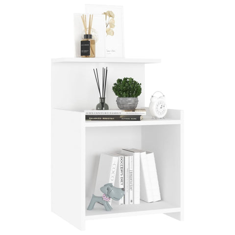 vidaXL Bed Cabinet White 40x35x60 cm Engineered Wood
