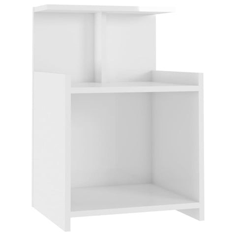 vidaXL Bed Cabinet High Gloss White 40x35x60 cm Engineered Wood