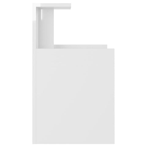 vidaXL Bed Cabinet High Gloss White 40x35x60 cm Engineered Wood