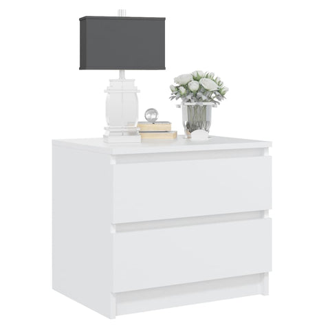 vidaXL Bed Cabinet White 50x39x43.5 cm Engineered Wood