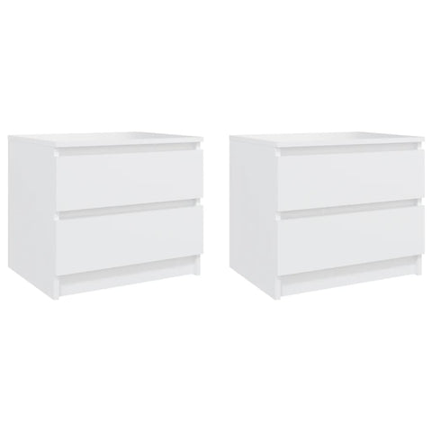 vidaXL Bed Cabinets 2 pcs White 50x39x43.5 cm Engineered Wood