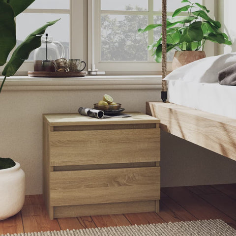 vidaXL Bed Cabinet Sonoma Oak 50x39x43.5 cm Engineered Wood