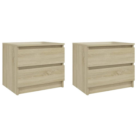 vidaXL Bed Cabinets 2 pcs Sonoma Oak 50x39x43.5 cm Engineered Wood