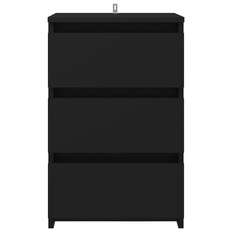 vidaXL Bed Cabinets 2 pcs Black 40x35x62.5 cm Engineered Wood