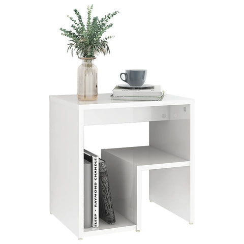 vidaXL Bed Cabinet High Gloss White 40x30x40 cm Engineered Wood