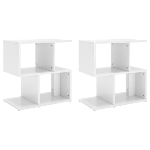 vidaXL Bedside Cabinets 2 pcs High Gloss White 50x30x51.5 cm Engineered Wood