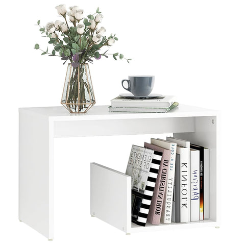 vidaXL Side Table White 59x36x38 cm Engineered Wood