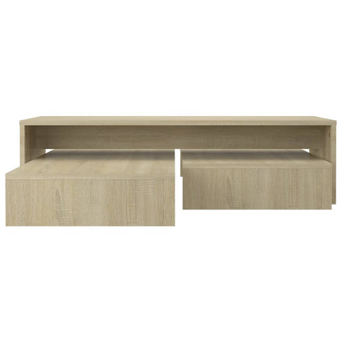 vidaXL Nesting Coffee Table Set Sonoma Oak 100x100x26.5 cm Engineered Wood