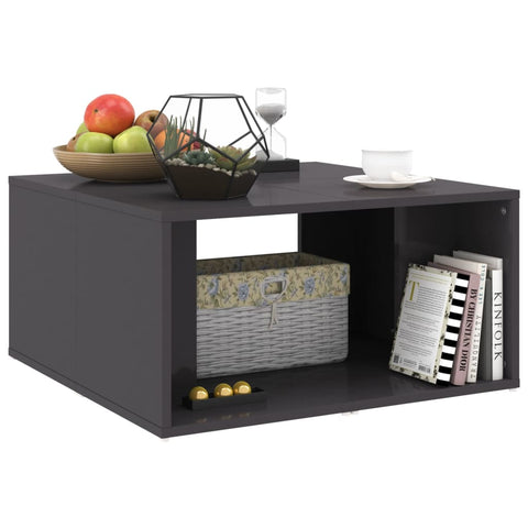 vidaXL Coffee Tables 4 pcs High Gloss Grey 33x33x33 cm Engineered Wood