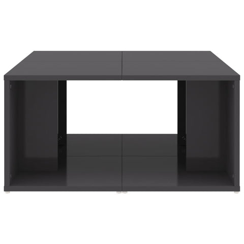 vidaXL Coffee Tables 4 pcs High Gloss Grey 33x33x33 cm Engineered Wood