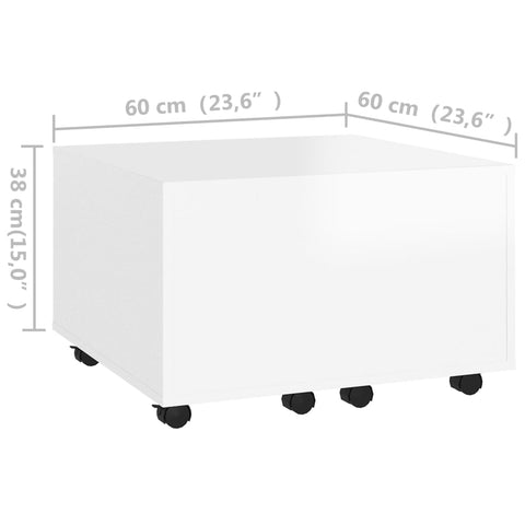 vidaXL Coffee Table White 60x60x38 cm Engineered Wood