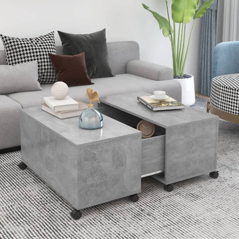 vidaXL Coffee Table Concrete Grey 75x75x38 cm Engineered Wood