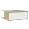 vidaXL Coffee Table White and Sonoma Oak 80x80x31 cm Engineered Wood