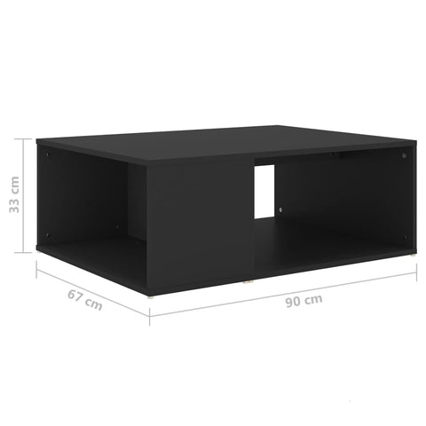 vidaXL Coffee Table Black 90x67x33 cm Engineered Wood