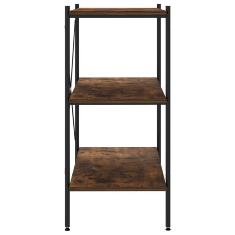 vidaXL 3-Tier Shelving Unit Black and Dark Wood 80x40x92 cm