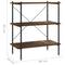 vidaXL 3-Tier Shelving Unit Black and Dark Wood 80x40x92 cm