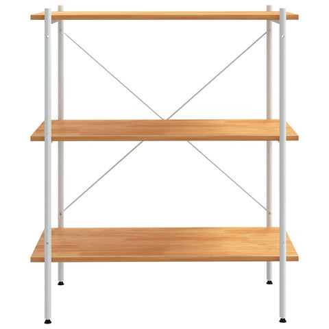 vidaXL 3-Tier Shelving Unit White and Oak 80x40x92 cm