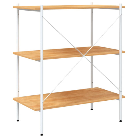 vidaXL 3-Tier Shelving Unit White and Oak 80x40x92 cm
