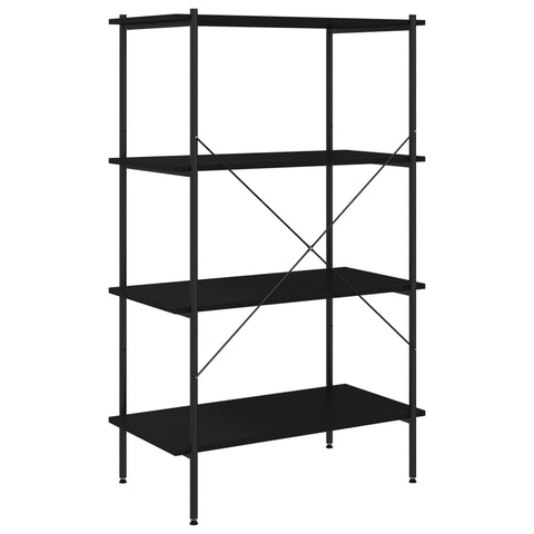 vidaXL 4-Tier Shelving Unit Black 80x40x130 cm