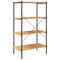 vidaXL 4-Tier Shelving Unit Black and Oak 80x40x130 cm