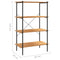 vidaXL 4-Tier Shelving Unit Black and Oak 80x40x130 cm