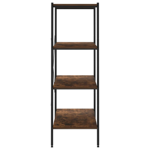 vidaXL 4-Tier Shelving Unit Black and Dark Wood 80x40x130 cm