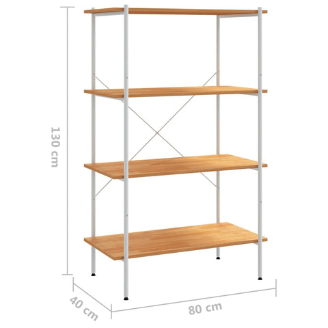 vidaXL 4-Tier Shelving Unit White and Oak 80x40x130 cm