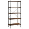 vidaXL 5-Tier Shelving Unit Black and Dark Wood 80x40x163 cm