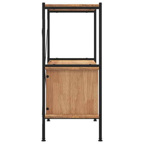 vidaXL 3-Tier Shelving Unit with Cabinet 80x40x92 cm Steel and Engineered Wood