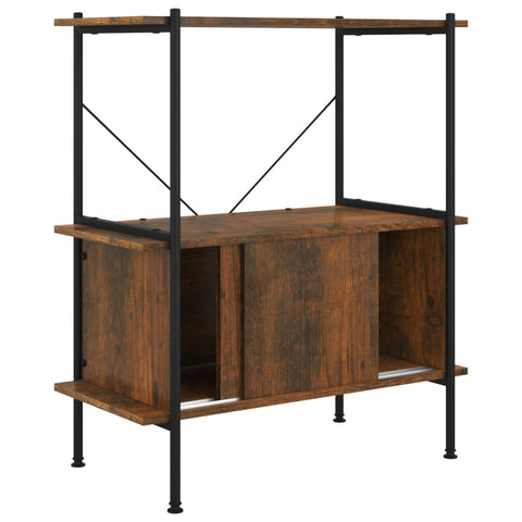 vidaXL 3-Tier Shelving Unit with Cabinet 80x40x92 cm Steel and Engineered Wood