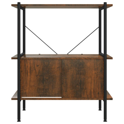 vidaXL 3-Tier Shelving Unit with Cabinet 80x40x92 cm Steel and Engineered Wood