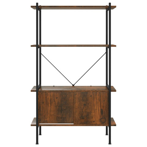 vidaXL 4-Tier Shelving Unit with Cabinet 80x40x130 cm Steel and Engineered Wood
