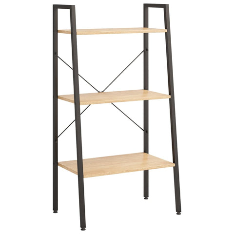 vidaXL 3-Tier Standing Shelf Light Brown and Black 56x35x108 cm
