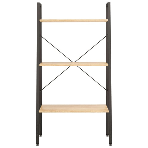 vidaXL 3-Tier Standing Shelf Light Brown and Black 56x35x108 cm