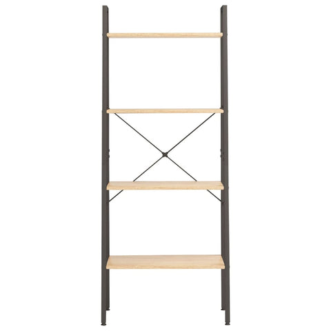 vidaXL 4-Tier Standing Shelf Light Brown and Black 56x35x140 cm