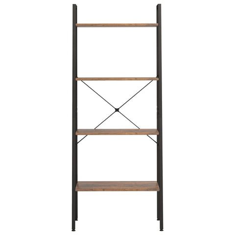 vidaXL 4-Tier Standing Shelf Dark Brown and Black 56x35x140 cm